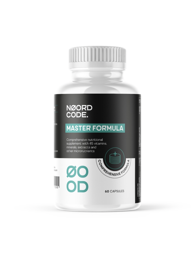 Noordcode Master Formula is een samenstelling van 45 vitamines, mineralen, aminozuren en andere nuttige stoffen