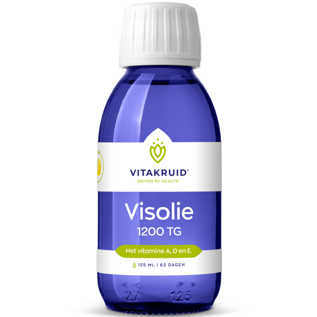 Visolie 1200 TG vloeibaar van Vitakruid met donkere verpakking