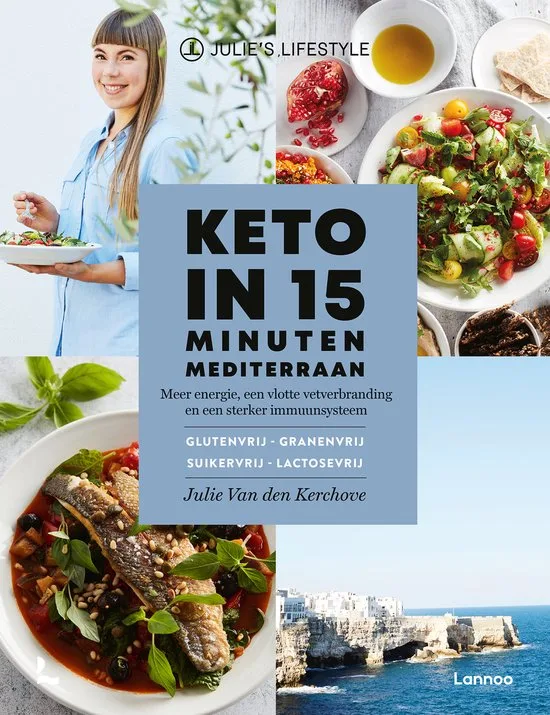 Cover van het keto kookboek Keto in 15 minuten Mediterraan van Julie Van den Kerchove